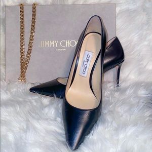 OPEN TO OFFERS✨ Black Leather Jimmy Choo Heels